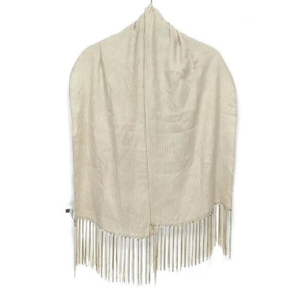 Auth GIORGIOARMANI - Cream Beige Silk Scarf - Picture 3 of 6